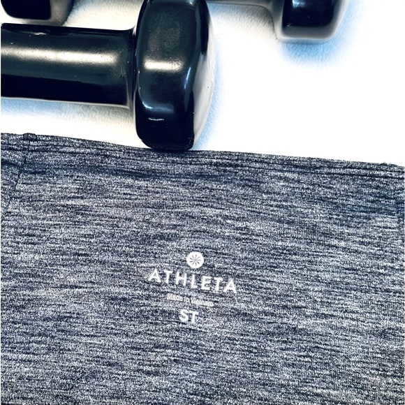 🌸Athleta Full-length High-rise Leggings w/Mesh, Size Small-Tall, Gray/Black - Picture 4 of 5